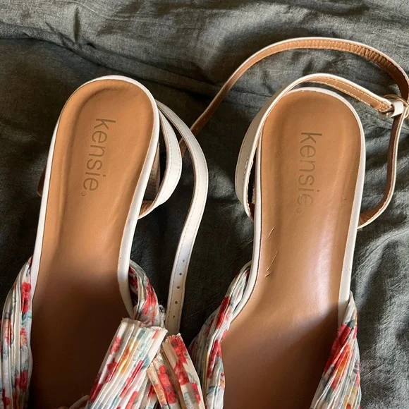 Kensie Kadence Floral Bow Satin Ankle Strap High Heel Sandal - Picture 5 of 9